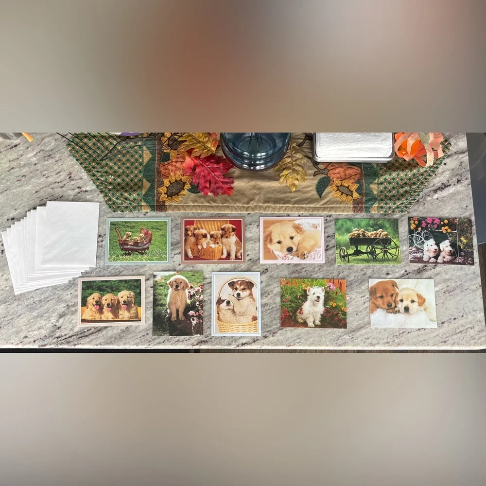 GREETING CARDS | Adorable Dogs & Puppies Set | 10 blank cards with envelopes